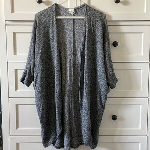 Essentials by Full Tilt Women’s Charcoal Cocoon Cardigan w/ Cropped Sleeves - M